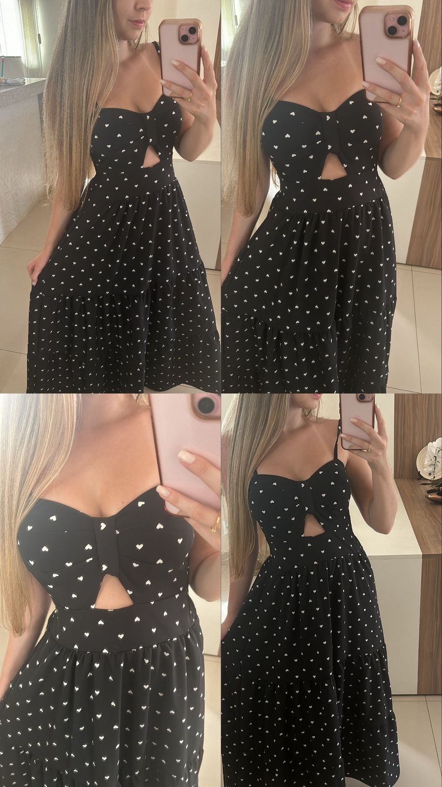 Vestido Preto Coração Branco